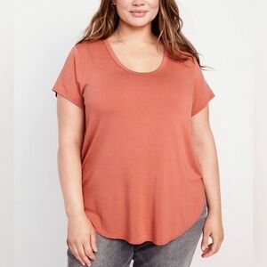 NWT XLT Old Navy Luxe Tunic Tee Shirt Terracotta Orange XL TALL